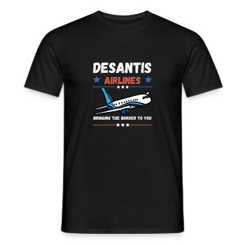 desantis airlines bringing the border to you - Men's T-Shirt - black - Front - AI Model Male 178 light (178cm)