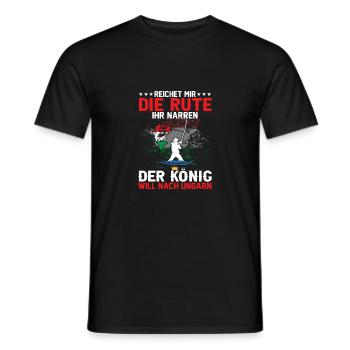 Reichet Mir Die Rute Der König Will Nach Ungarn - Männer T-Shirt - Schwarz - Vorne - AI Model Male 178 light (178cm)