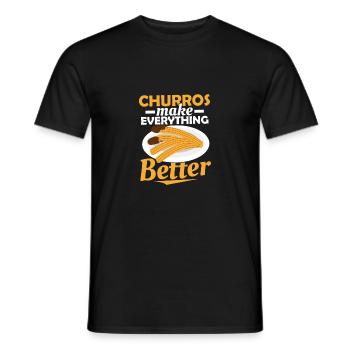 Churros Make Everything Better Latin Pastry Food D - Men's T-Shirt - black - Front - AI Model Male 178 light (178cm)