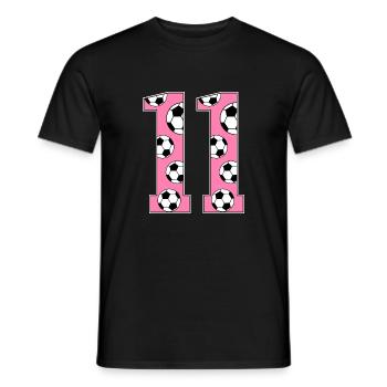 11 Anniversaire Football Rose - T-shirt homme - noir - Devant - AI Model Male 178 light (178cm)