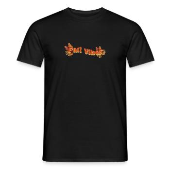 Bonjour les vibrations d’automne Saison Feuilles d’automne qui tombent - T-shirt homme - noir - Devant - AI Model Male 178 light (178cm)