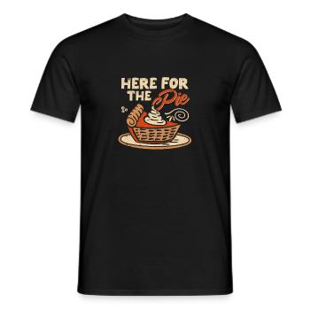 Hier für die Torte Happy Thanksgiving Kürbis - Männer T-Shirt - Schwarz - Vorne - AI Model Male 178 light (178cm)