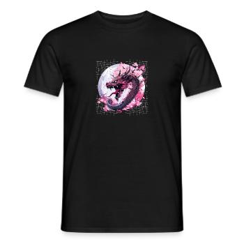 Japanischer Drache Retro Asiatischer Orientalischer Drache Cool - Männer T-Shirt - Schwarz - Vorne - AI Model Male 178 light (178cm)