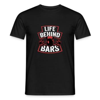 Life Behind Bars Weight Lifting Workout Training - Men's T-Shirt - black - Front - AI Model Male 178 light (178cm)