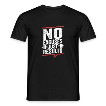 Pas d’excuses juste des résultats Entraînement d’haltérophilie Tra - T-shirt homme - noir - Devant - AI Model Male 178 light (178cm)