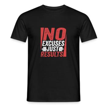 Pas d’excuses juste des résultats Entraînement Entraînement Poids Li - T-shirt homme - noir - Devant - AI Model Male 178 light (178cm)