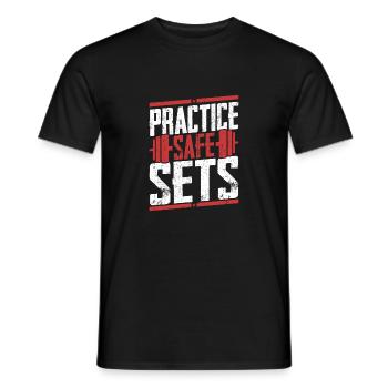 Practice Safe Sets Weight Lifting Workout Training - Männer T-Shirt - Schwarz - Vorne - AI Model Male 178 light (178cm)