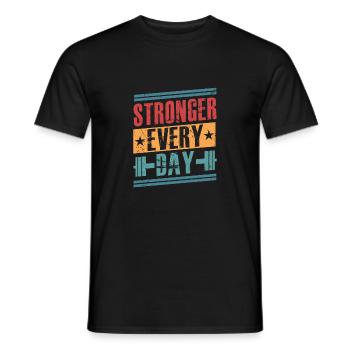 Stronger Every Day Workout Weight Lifting - Männer T-Shirt - Schwarz - Vorne - AI Model Male 178 light (178cm)