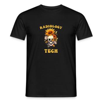 Radiology Tech Floral Skull Lustiger Sonnenblumenliebhaber - Männer T-Shirt - Schwarz - Vorne - AI Model Male 178 light (178cm)