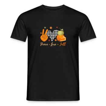 Peace Love Autumn Vibes Hello Autumn Pumpkin - T-shirt homme - noir - Devant - AI Model Male 178 light (178cm)