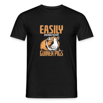 Easily Distracted By Guinea Pigs Rodent Cavy Lover - Men's T-Shirt - black - Front - AI Model Male 178 light (178cm)