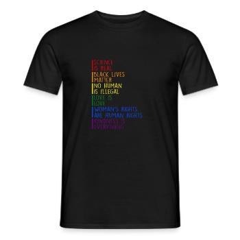 Gay Pride Science Is Real Black Lives Matter - Men's T-Shirt - black - Front - AI Model Male 178 light (178cm)