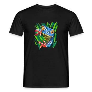 Frog on the tree - Men's T-Shirt - black - Front - AI Model Male 178 light (178cm)