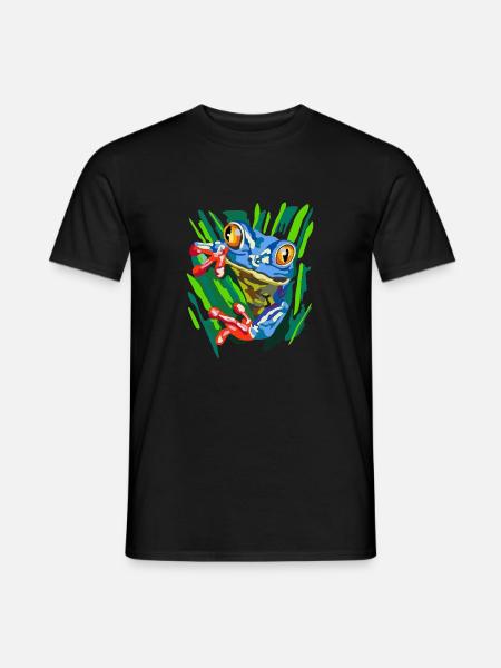 Frog on the tree - Men's T-Shirt - black