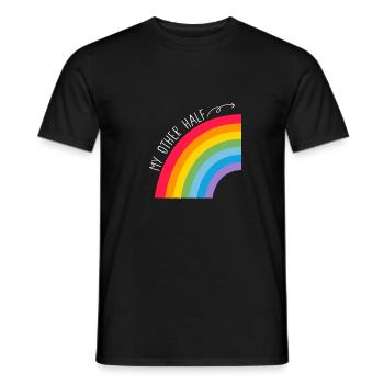Mon autre couple à moitié gay Rainbow Pride Cool LGBT - T-shirt homme - noir - Devant - AI Model Male 178 light (178cm)