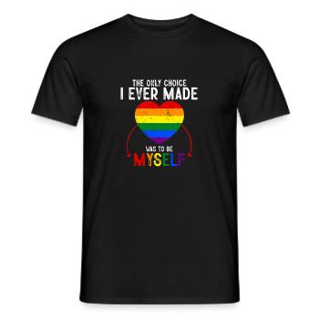 Die einzige Entscheidung, die ich getroffen habe, war, ich selbst zu sein, LGBT zu kennzeichnen - Männer T-Shirt - Schwarz - Vorne - AI Model Male 178 light (178cm)