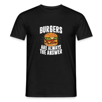 Les hamburgers sont toujours la réponse Meat Buns Food Hambu - T-shirt homme - noir - Devant - AI Model Male 178 light (178cm)