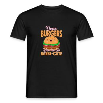 Chers, Burgers. Tu es si mignonne Barbe. Pain à la viande Jambon - T-shirt homme - noir - Devant - AI Model Male 178 light (178cm)