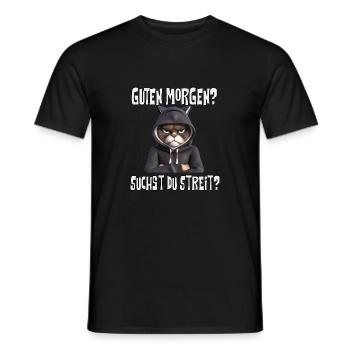 Good morning, Funny, Sarcastic Fun - Men's T-Shirt - black - Front - AI Model Male 178 light (178cm)