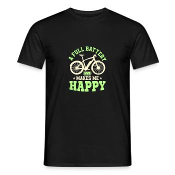A Full Battery Makes Me Happy Electric E-Bike - Men's T-Shirt - black - Front - AI Model Male 178 light (178cm)