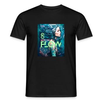 Allez avec le courant. Plongez et amusez-vous - T-shirt homme - noir - Devant - AI Model Male 178 light (178cm)