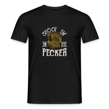 Shoot Em In The Pecker Humour Turkey Hunt Legend - T-shirt homme - noir - Devant - AI Model Male 178 light (178cm)