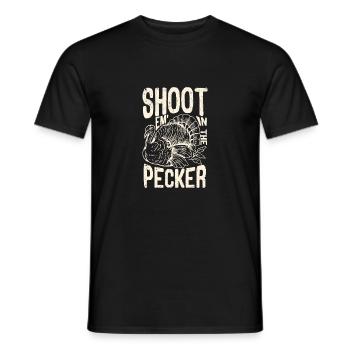 Shoot Em In The Pecker Humour Turkey Hunt Legend - T-shirt homme - noir - Devant - AI Model Male 178 light (178cm)