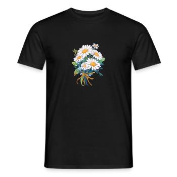 Blumenstrauß Blumen Gänseblümchen Liebhaber Vintage Blumen Wortspiel - Männer T-Shirt - Schwarz - Vorne - AI Model Male 178 light (178cm)