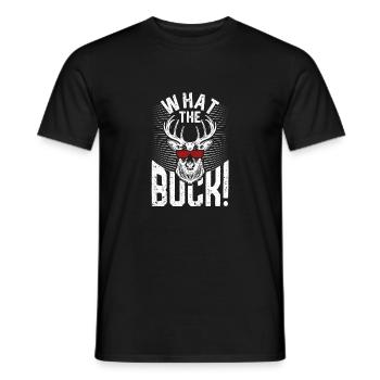 Qu’est-ce que le Buck drôle Chasse au cerf Rack à bois de wapiti - T-shirt homme - noir - Devant - AI Model Male 178 light (178cm)