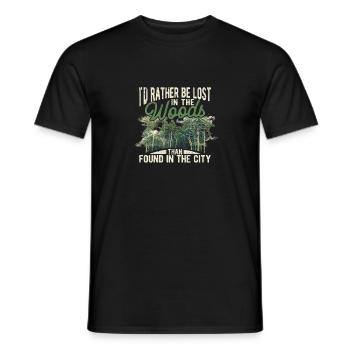 Je préfère être perdu dans les bois que dans la ville - T-shirt homme - noir - Devant - AI Model Male 178 light (178cm)