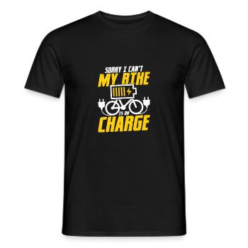 Sorry I Can't My Bike Is On Charge Electric Pedele - Men's T-Shirt - black - Front - AI Model Male 178 light (178cm)