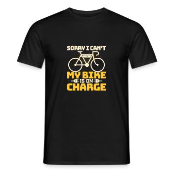 Sorry I Can't My Bike Is On Charge Pedelec Electri - Men's T-Shirt - black - Front - AI Model Male 178 light (178cm)