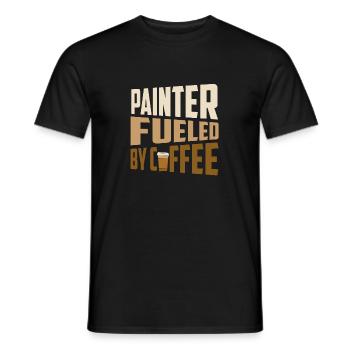 Painter Fueled By Coffee Profession Job - Men's T-Shirt - black - Front - AI Model Male 178 light (178cm)