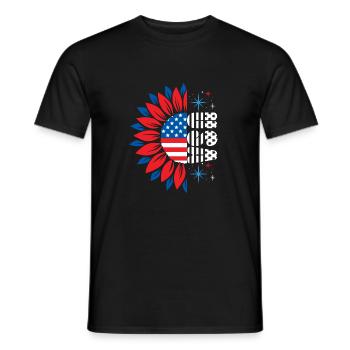 Berger allemand noir 4 juillet amoureux des chiens - T-shirt homme - noir - Devant - AI Model Male 178 light (178cm)