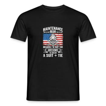 Maintenance Technician Technician Repair Worker - Men's T-Shirt - black - Front - AI Model Male 178 light (178cm)