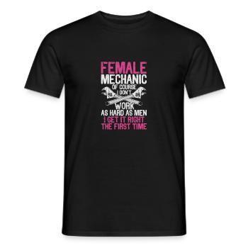 Mécanicien Voiture Fille Garage Artisan - T-shirt homme - noir - Devant - AI Model Male 178 light (178cm)