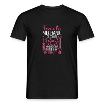Mechanic Car Car Girl Garage Craftsman - Men's T-Shirt - black - Front - AI Model Male 178 light (178cm)