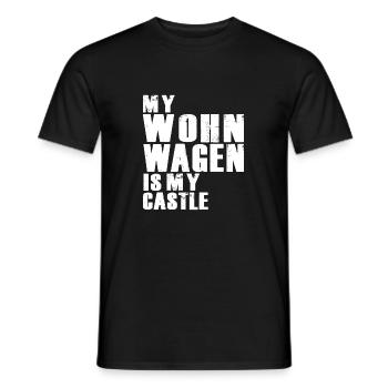 My Wohnwagen is my Castle Denglish Spruch - Männer T-Shirt - Schwarz - Vorne - AI Model Male 178 light (178cm)