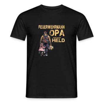 Feuerwehrmann Opa und Enkel - Feuerwehr Großvater - Männer T-Shirt - Schwarz - Vorne - AI Model Male 178 light (178cm)