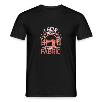 Je couds mais mon passe-temps préféré est la collection de tissu C - T-shirt homme - noir - Devant - AI Model Male 178 light (178cm)