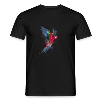 Parrot with drops of color - Men's T-Shirt - black - Front - AI Model Male 178 light (178cm)