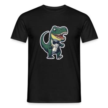T-Rex in ATuxedo T-Rex im Anzug - Männer T-Shirt - Schwarz - Vorne - AI Model Male 178 light (178cm)