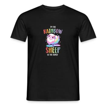 Rainbow Sheep LGBTQ Transgender Pride Community - T-shirt homme - noir - Devant - AI Model Male 178 light (178cm)