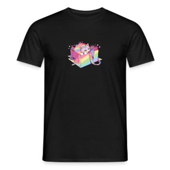 Coole Katze Lesbisch Gay Pride LGBT Regenbogen Community - Männer T-Shirt - Schwarz - Vorne - AI Model Male 178 light (178cm)