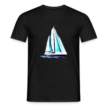 Sailor Sailing Ship Sailing Sailing Sailing Sail: - T-shirt homme - noir - Devant - AI Model Male 178 light (178cm)