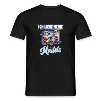 Lusitger Spruch, ich liebe meine Mädels, Kuh, Kühe - Männer T-Shirt - Schwarz - Vorne - AI Model Male 178 light (178cm)