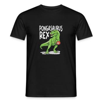 Pongasaurus Rex Ping Pong Master Table Drôle - T-shirt homme - noir - Devant - AI Model Male 178 light (178cm)