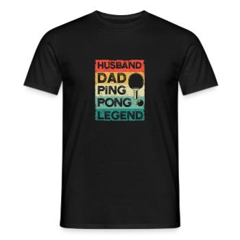 Ehemann Papa Ping Pong Legende lustig Tischtennis - Männer T-Shirt - Schwarz - Vorne - AI Model Male 178 light (178cm)