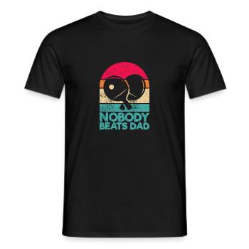 Personne ne bat papa Drôle de joueur de tennis de table - T-shirt homme - noir - Devant - AI Model Male 178 light (178cm)