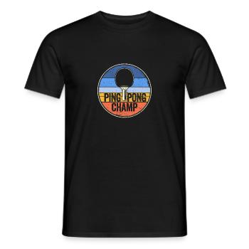 Ping Pong Champ Retro Vintage Funny Table Tennis - T-shirt homme - noir - Devant - AI Model Male 178 light (178cm)